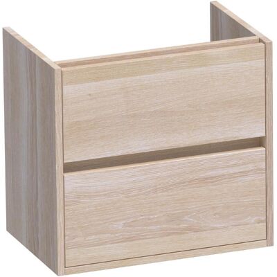 Brauer Adore - Onderkast Ondiep - 60 cm - met 2 Softclose Lades Greeploos en 1 Sifon Uitsparing - Lamellen Eiken Wit Brauer Adore - Onderkast Ondiep - 60 cm - met 2 Softclose Lades Greeploos en 1 Sifon Uitsparing - Lamellen Eiken Wit