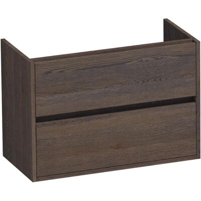 Brauer Adore - Onderkast Ondiep - 80 cm - met 2 Softclose Lades Greeploos en 1 Sifon Uitsparing - Lamellen Eiken Zwart Brauer Adore - Onderkast Ondiep - 80 cm - met 2 Softclose Lades Greeploos en 1 Sifon Uitsparing - Lamellen Eiken Zwart