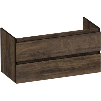 Brauer Joy Edge - Onderkast - 100 cm - met 2 Softclose Lades Greeploos en 1 Sifon Uitsparing - Grove Brauer Joy Edge - Onderkast - 100 cm - met 2 Softclose Lades Greeploos en 1 Sifon Uitsparing - Grove