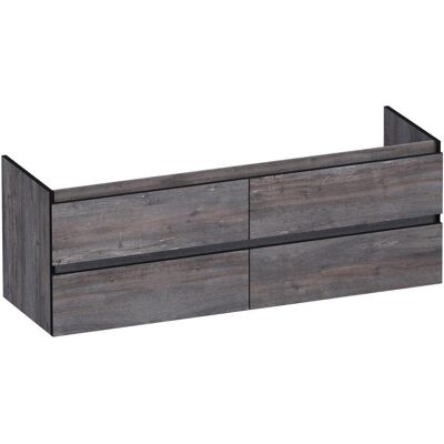 Brauer Joy Edge - Onderkast - 140 cm - met 4 Softclose Lades Greeploos en 2 Sifon Uitsparingen - Driftwood Brauer Joy Edge - Onderkast - 140 cm - met 4 Softclose Lades Greeploos en 2 Sifon Uitsparingen - Driftwood