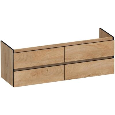 Brauer Joy Edge - Onderkast - 140 cm - met 4 Softclose Lades Greeploos en 2 Sifon Uitsparingen - Forest Tan Brauer Joy Edge - Onderkast - 140 cm - met 4 Softclose Lades Greeploos en 2 Sifon Uitsparingen - Forest Tan