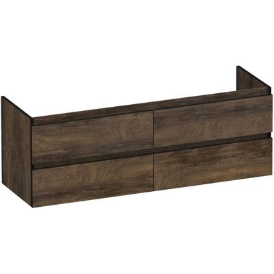 Brauer Joy Edge - Onderkast - 140 cm - met 4 Softclose Lades Greeploos en 2 Sifon Uitsparingen - Grove Brauer Joy Edge - Onderkast - 140 cm - met 4 Softclose Lades Greeploos en 2 Sifon Uitsparingen - Grove