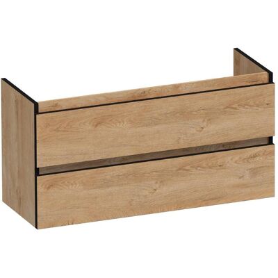 Brauer Joy Edge - Onderkast Ondiep - 100 cm - met 2 Softclose Lades Greeploos en 1 Sifon Uitsparing - Forest Tan Brauer Joy Edge - Onderkast Ondiep - 100 cm - met 2 Softclose Lades Greeploos en 1 Sifon Uitsparing - Forest Tan