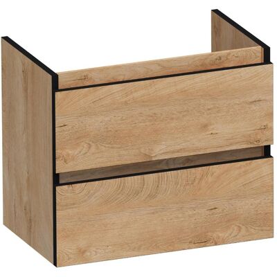 Brauer Joy Edge - Onderkast Ondiep - 60 cm - met 2 Softclose Lades Greeploos en 1 Sifon Uitsparing - Forest Tan Brauer Joy Edge - Onderkast Ondiep - 60 cm - met 2 Softclose Lades Greeploos en 1 Sifon Uitsparing - Forest Tan