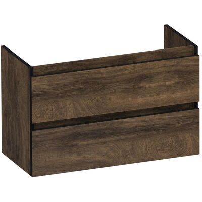 Brauer Joy Edge - Onderkast Ondiep - 80 cm - met 2 Softclose Lades Greeploos en 1 Sifon Uitsparing - Grove Brauer Joy Edge - Onderkast Ondiep - 80 cm - met 2 Softclose Lades Greeploos en 1 Sifon Uitsparing - Grove