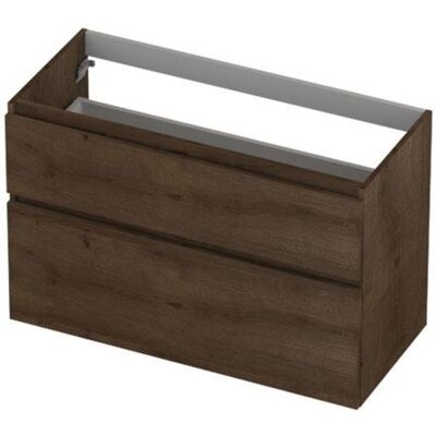 INK - Onderkast 2 Laden Greeploos Fineer Eiken met Houten Keerlijst A-symmetrisch - 1000x450x650 Mm - Chocolate Fineer INK - Onderkast 2 Laden Greeploos Fineer Eiken met Houten Keerlijst A-symmetrisch - 1000x450x650 Mm - Chocolate Fineer