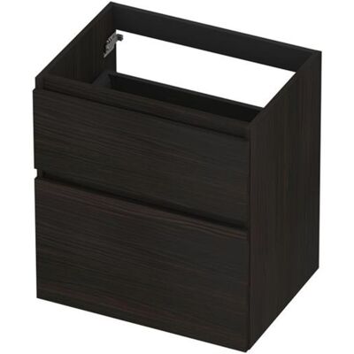 INK - Onderkast 2 Laden Greeploos Fineer Eiken met Houten Keerlijst A-symmetrisch - 600x450x650 Mm - Matt Intens Black INK - Onderkast 2 Laden Greeploos Fineer Eiken met Houten Keerlijst A-symmetrisch - 600x450x650 Mm - Matt Intens Black