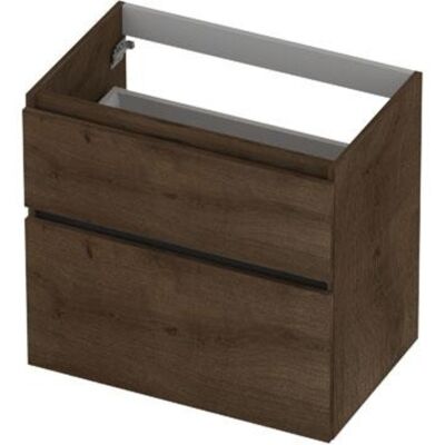 INK - Onderkast 2 Laden Greeploos Fineer Eiken met Houten Keerlijst A-symmetrisch - 700x450x650 Mm - Chocolate Fineer INK - Onderkast 2 Laden Greeploos Fineer Eiken met Houten Keerlijst A-symmetrisch - 700x450x650 Mm - Chocolate Fineer