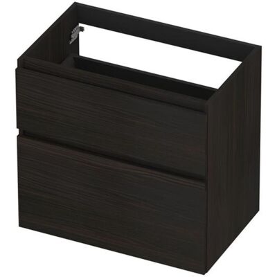 INK - Onderkast 2 Laden Greeploos Fineer Eiken met Houten Keerlijst A-symmetrisch - 700x450x650 Mm - Matt Intens Black INK - Onderkast 2 Laden Greeploos Fineer Eiken met Houten Keerlijst A-symmetrisch - 700x450x650 Mm - Matt Intens Black