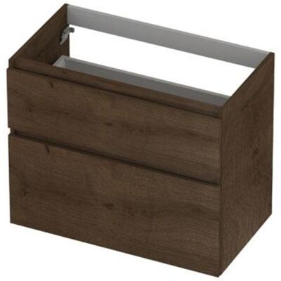 INK - Onderkast 2 Laden Greeploos Fineer Eiken met Houten Keerlijst A-symmetrisch - 800x450x650 Mm - Chocolate Fineer INK - Onderkast 2 Laden Greeploos Fineer Eiken met Houten Keerlijst A-symmetrisch - 800x450x650 Mm - Chocolate Fineer