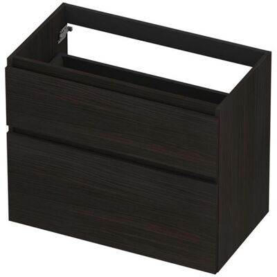 INK - Onderkast 2 Laden Greeploos Fineer Eiken met Houten Keerlijst A-symmetrisch - 800x450x650 Mm - Matt Intens Black INK - Onderkast 2 Laden Greeploos Fineer Eiken met Houten Keerlijst A-symmetrisch - 800x450x650 Mm - Matt Intens Black