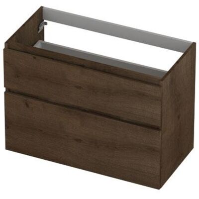 INK - Onderkast 2 Laden Greeploos Fineer Eiken met Houten Keerlijst A-symmetrisch - 900x450x650 Mm - Chocolate Fineer INK - Onderkast 2 Laden Greeploos Fineer Eiken met Houten Keerlijst A-symmetrisch - 900x450x650 Mm - Chocolate Fineer