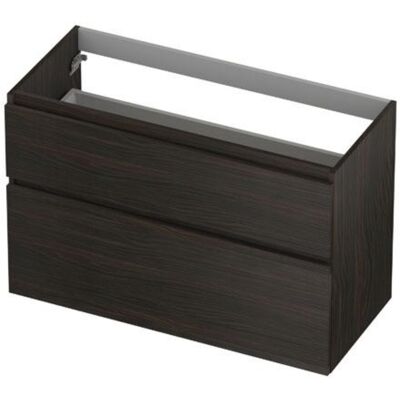INK - Onderkast 2 Laden Greeploos Hout Decor met Houten Keerlijst A-symmetrisch - 1000x450x650 Mm - Intens Eiken INK - Onderkast 2 Laden Greeploos Hout Decor met Houten Keerlijst A-symmetrisch - 1000x450x650 Mm - Intens Eiken