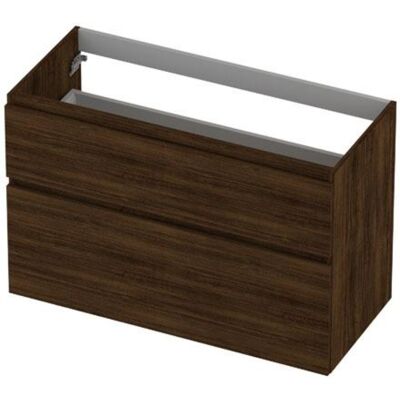 INK - Onderkast 2 Laden Greeploos Hout Decor met Houten Keerlijst A-symmetrisch - 1000x450x650 Mm - Koper Eiken INK - Onderkast 2 Laden Greeploos Hout Decor met Houten Keerlijst A-symmetrisch - 1000x450x650 Mm - Koper Eiken