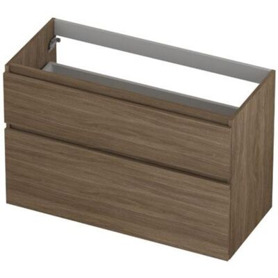 INK - Onderkast 2 Laden Greeploos Hout Decor met Houten Keerlijst A-symmetrisch - 1000x450x650 Mm - Zuiver Eiken INK - Onderkast 2 Laden Greeploos Hout Decor met Houten Keerlijst A-symmetrisch - 1000x450x650 Mm - Zuiver Eiken