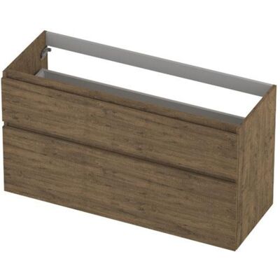 INK - Onderkast 2 Laden Greeploos Hout Decor met Houten Keerlijst A-symmetrisch - 1200x450x650 Mm - Naturel Eiken INK - Onderkast 2 Laden Greeploos Hout Decor met Houten Keerlijst A-symmetrisch - 1200x450x650 Mm - Naturel Eiken