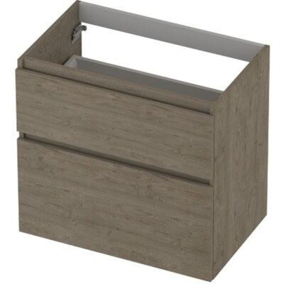 INK - Onderkast 2 Laden Greeploos Hout Decor met Houten Keerlijst A-symmetrisch - 700x450x650 Mm - Greige Eiken INK - Onderkast 2 Laden Greeploos Hout Decor met Houten Keerlijst A-symmetrisch - 700x450x650 Mm - Greige Eiken