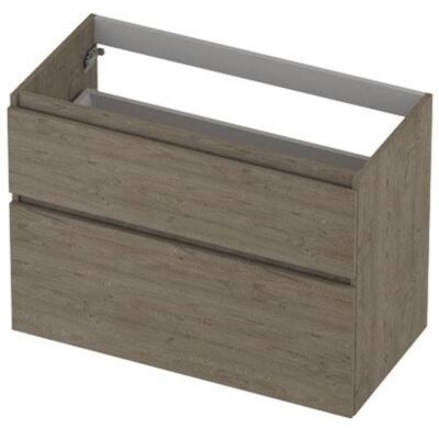 INK - Onderkast 2 Laden Greeploos Hout Decor met Houten Keerlijst A-symmetrisch - 900x450x650 Mm - Greige Eiken INK - Onderkast 2 Laden Greeploos Hout Decor met Houten Keerlijst A-symmetrisch - 900x450x650 Mm - Greige Eiken