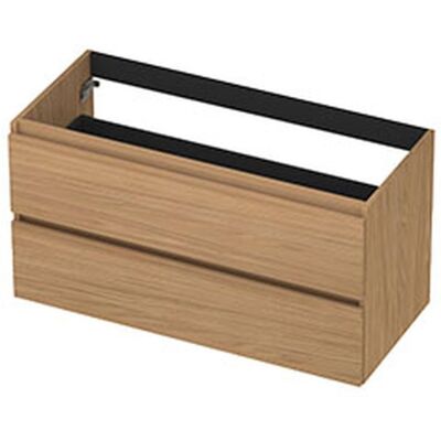 INK - Onderkast 2 Laden Greeploos met Houten Keerlijst - 1000x450x520 Mm - Blank Eiken INK - Onderkast 2 Laden Greeploos met Houten Keerlijst - 1000x450x520 Mm - Blank Eiken