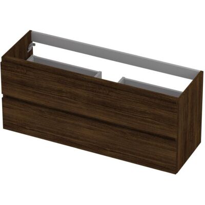 INK - Onderkast 2 Laden Greeploos met Houten Keerlijst - 1200x400x520 Mm - Koper Eiken INK - Onderkast 2 Laden Greeploos met Houten Keerlijst - 1200x400x520 Mm - Koper Eiken