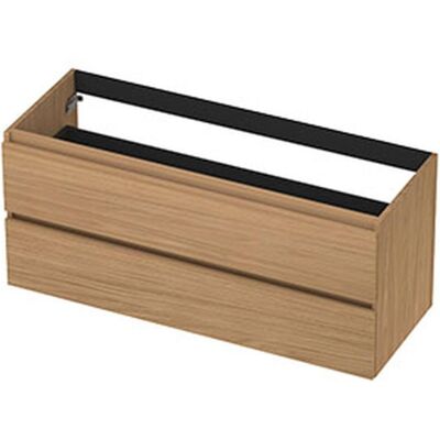 INK - Onderkast 2 Laden Greeploos met Houten Keerlijst - 1200x450x520 Mm - Blank Eiken INK - Onderkast 2 Laden Greeploos met Houten Keerlijst - 1200x450x520 Mm - Blank Eiken