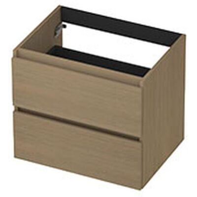 INK - Onderkast 2 Laden Greeploos met Houten Keerlijst - 600x450x520 Mm - Olijf Eiken INK - Onderkast 2 Laden Greeploos met Houten Keerlijst - 600x450x520 Mm - Olijf Eiken