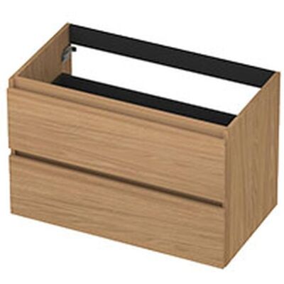 INK - Onderkast 2 Laden Greeploos met Houten Keerlijst - 800x450x520 Mm - Blank Eiken INK - Onderkast 2 Laden Greeploos met Houten Keerlijst - 800x450x520 Mm - Blank Eiken