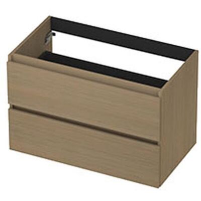 INK - Onderkast 2 Laden Greeploos met Houten Keerlijst - 800x450x520 Mm - Olijf Eiken INK - Onderkast 2 Laden Greeploos met Houten Keerlijst - 800x450x520 Mm - Olijf Eiken