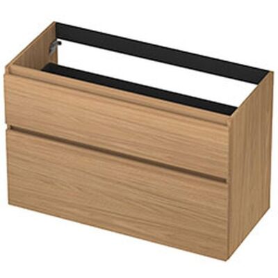 INK - Onderkast 2 Laden Greeploos met Houten Keerlijst A-symmetrisch - 1000x450x650 Mm - Blank Eiken INK - Onderkast 2 Laden Greeploos met Houten Keerlijst A-symmetrisch - 1000x450x650 Mm - Blank Eiken