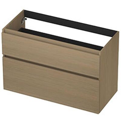 INK - Onderkast 2 Laden Greeploos met Houten Keerlijst A-symmetrisch - 1000x450x650 Mm - Olijf Eiken INK - Onderkast 2 Laden Greeploos met Houten Keerlijst A-symmetrisch - 1000x450x650 Mm - Olijf Eiken