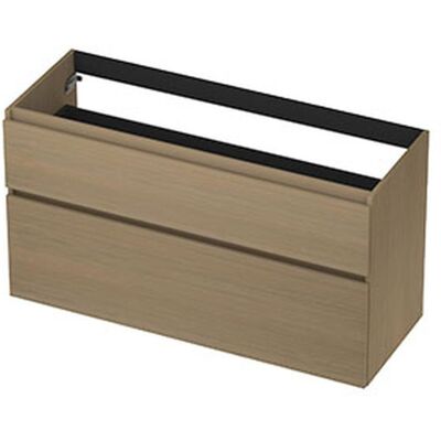 INK - Onderkast 2 Laden Greeploos met Houten Keerlijst A-symmetrisch - 1200x450x650 Mm - Olijf Eiken INK - Onderkast 2 Laden Greeploos met Houten Keerlijst A-symmetrisch - 1200x450x650 Mm - Olijf Eiken