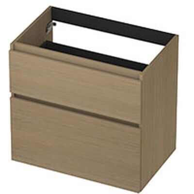 INK - Onderkast 2 Laden Greeploos met Houten Keerlijst A-symmetrisch - 700x450x650 Mm - Olijf Eiken INK - Onderkast 2 Laden Greeploos met Houten Keerlijst A-symmetrisch - 700x450x650 Mm - Olijf Eiken