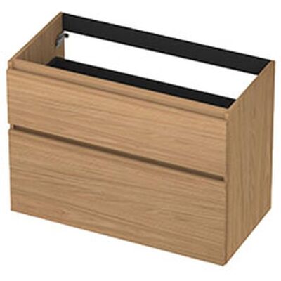 INK - Onderkast 2 Laden Greeploos met Houten Keerlijst A-symmetrisch - 900x450x650 Mm - Blank Eiken INK - Onderkast 2 Laden Greeploos met Houten Keerlijst A-symmetrisch - 900x450x650 Mm - Blank Eiken