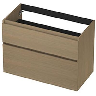 INK - Onderkast 2 Laden Greeploos met Houten Keerlijst A-symmetrisch - 900x450x650 Mm - Olijf Eiken INK - Onderkast 2 Laden Greeploos met Houten Keerlijst A-symmetrisch - 900x450x650 Mm - Olijf Eiken