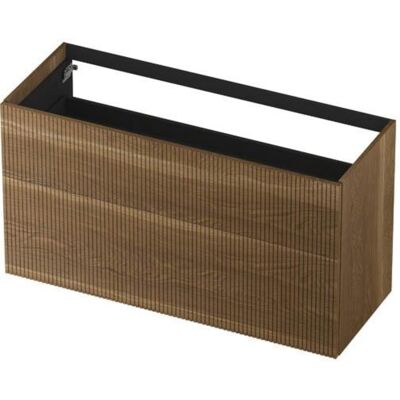INK - Onderkast 2 Laden Push To Open Verticaal Gefreesd Bestaande Uit: - 1200x450x650 Mm - Massief Eiken Aqua INK - Onderkast 2 Laden Push To Open Verticaal Gefreesd Bestaande Uit: - 1200x450x650 Mm - Massief Eiken Aqua