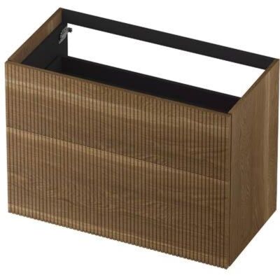 INK - Onderkast 2 Laden Push To Open Verticaal Gefreesd Bestaande Uit: - 900x450x650 Mm - Massief Eiken Aqua INK - Onderkast 2 Laden Push To Open Verticaal Gefreesd Bestaande Uit: - 900x450x650 Mm - Massief Eiken Aqua