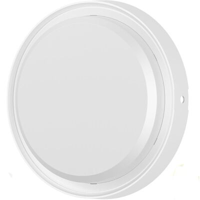 BES LED LED Buiten Wandlamp met Bewegingssensor - Brinton LED Bulkhead - 18W 2020lm - IP65 Waterdicht - 830 Warm Wit 3000K - Rond - Wit BES LED LED Buiten Wandlamp met Bewegingssensor - Brinton LED Bulkhead - 18W 2020lm - IP65 Waterdicht - 830 Warm Wit 3000K - Rond - Wit