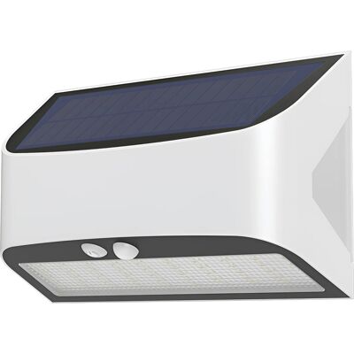 BES LED LED Solar Tuinverlichting met Sensor - Wandlamp op Zonne-energie met Bewegingssensor - Brinton Solara - 6W 600lm - Helder/Koud Wit 6500K - IP54 - Wit BES LED LED Solar Tuinverlichting met Sensor - Wandlamp op Zonne-energie met Bewegingssensor - Brinton Solara - 6W 600lm - Helder/Koud Wit 6500K - IP54 - Wit