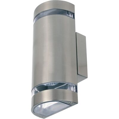 BES LED LED Tuinverlichting - Buitenlamp - Gardy 4 - Wand - RVS Mat Chroom - GU10 - Ovaal BES LED LED Tuinverlichting - Buitenlamp - Gardy 4 - Wand - RVS Mat Chroom - GU10 - Ovaal