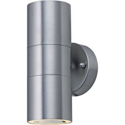 BES LED LED Tuinverlichting - Buitenlamp - Magnolia - 2-lichts - GU10 Fitting - Wandlamp - RVS - Mat Chroom - Rond BES LED LED Tuinverlichting - Buitenlamp - Magnolia - 2-lichts - GU10 Fitting - Wandlamp - RVS - Mat Chroom - Rond
