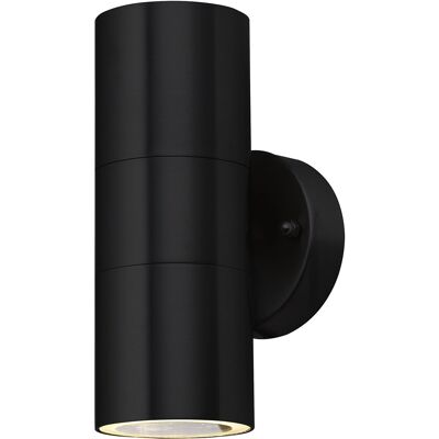 BES LED LED Tuinverlichting - Buitenlamp - Magnolia - 2-lichts - GU10 Fitting - Wandlamp - RVS - Mat Zwart - Rond BES LED LED Tuinverlichting - Buitenlamp - Magnolia - 2-lichts - GU10 Fitting - Wandlamp - RVS - Mat Zwart - Rond