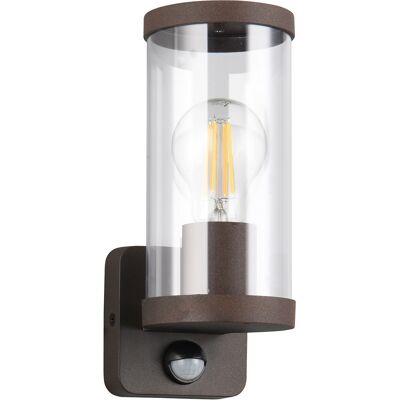 BES LED LED Tuinverlichting - Buitenlamp - Wandlamp - Trion Tino - E27 Fitting - Bewegingssensor - Bruin - Aluminium BES LED LED Tuinverlichting - Buitenlamp - Wandlamp - Trion Tino - E27 Fitting - Bewegingssensor - Bruin - Aluminium