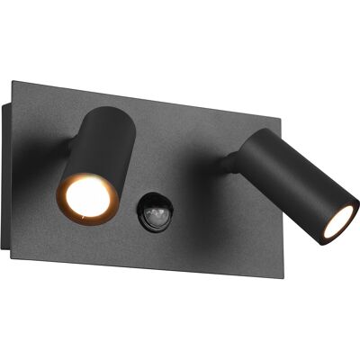 BES LED LED Tuinverlichting met Bewegingssensor - Wandlamp Buitenlamp - Trion Sonei - 6W - Warm Wit 3000K - 2-lichts - Rechthoek - Mat Antraciet - Aluminium BES LED LED Tuinverlichting met Bewegingssensor - Wandlamp Buitenlamp - Trion Sonei - 6W - Warm Wit 3000K - 2-lichts - Rechthoek - Mat Antraciet - Aluminium