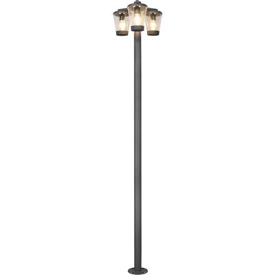 BES LED LED Tuinverlichting - Staande Buitenlamp - Trion Civonu - E27 Fitting - 3-lichts - Spatwaterdicht IP44 - Rond - Mat Antraciet - Aluminium BES LED LED Tuinverlichting - Staande Buitenlamp - Trion Civonu - E27 Fitting - 3-lichts - Spatwaterdicht IP44 - Rond - Mat Antraciet - Aluminium