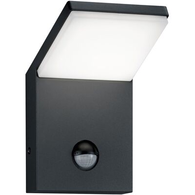BES LED LED Tuinverlichting met Bewegingssensor - Wandlamp Buitenlamp - Trion Pearly - 8W - Warm Wit 3000K - Waterdicht IP54 - Mat Antraciet - Aluminium BES LED LED Tuinverlichting met Bewegingssensor - Wandlamp Buitenlamp - Trion Pearly - 8W - Warm Wit 3000K - Waterdicht IP54 - Mat Antraciet - Aluminium