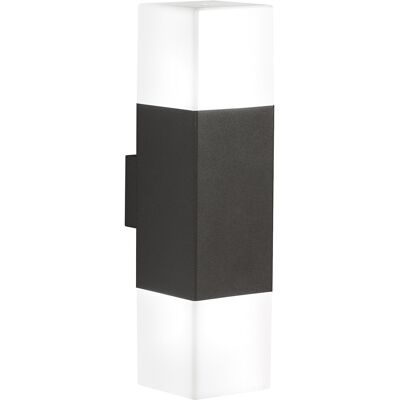 BES LED LED Tuinverlichting - Wandlamp Buitenlamp - Trion Hudsy Up and Down - 7W - E14 Fitting - 2-lichts - Warm Wit 3000K - Spatwaterdicht IP44 - Mat Antraciet - Aluminium BES LED LED Tuinverlichting - Wandlamp Buitenlamp - Trion Hudsy Up and Down - 7W - E14 Fitting - 2-lichts - Warm Wit 3000K - Spatwaterdicht IP44 - Mat Antraciet - Aluminium