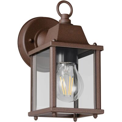 BES LED LED Tuinverlichting - Wandlamp Buitenlamp - Trion Dewran - E27 Fitting - IP23 - Roestkleur - Aluminium BES LED LED Tuinverlichting - Wandlamp Buitenlamp - Trion Dewran - E27 Fitting - IP23 - Roestkleur - Aluminium