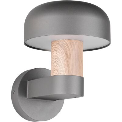 BES LED LED Tuinverlichting - Wandlamp Buitenlamp - Trion Freek - E27 Fitting - Rond - IP54 - Hout/Grijs - Aluminium BES LED LED Tuinverlichting - Wandlamp Buitenlamp - Trion Freek - E27 Fitting - Rond - IP54 - Hout/Grijs - Aluminium