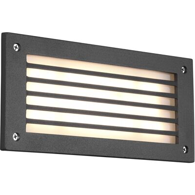 BES LED LED Tuinverlichting - Wandlamp Buitenlamp - Trion Hertom - 9W - Warm Wit 3000K - Rechthoek - Mat Antraciet - Aluminium BES LED LED Tuinverlichting - Wandlamp Buitenlamp - Trion Hertom - 9W - Warm Wit 3000K - Rechthoek - Mat Antraciet - Aluminium