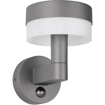 BES LED LED Tuinverlichting - Wandlamp Buitenlamp - Trion Kenzo - 8W - 800 lumen - 3000K - Warm Wit - Bewegingssensor - Antraciet - Aluminium BES LED LED Tuinverlichting - Wandlamp Buitenlamp - Trion Kenzo - 8W - 800 lumen - 3000K - Warm Wit - Bewegingssensor - Antraciet - Aluminium